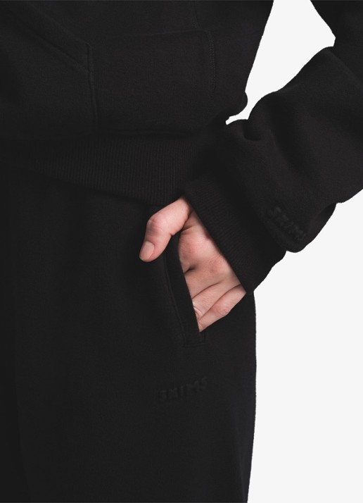 SKIMS Cotton Fleece sweatvest met capuchon - detail 5 zwart