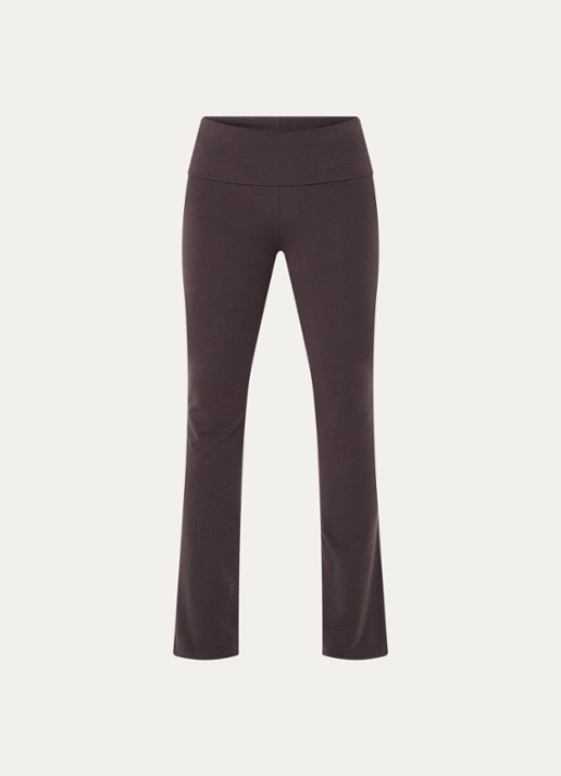 SKIMS Cotton Jersey Foldover mid waist flared fit loungebroek  - voorkant 5 taupe