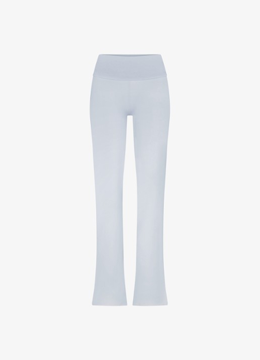 SKIMS Cotton Jersey mid waist straight fit loungebroek - voorkant lichtblauw