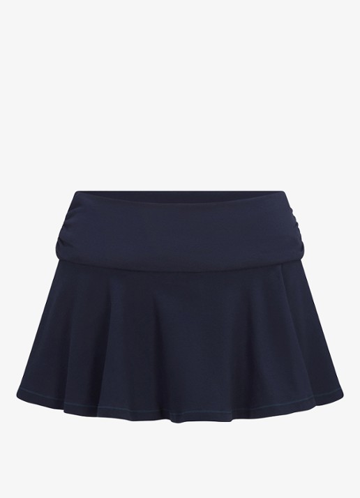 SKIMS Cotton Jersey minirok met volant - voorkant 2 donkerblauw