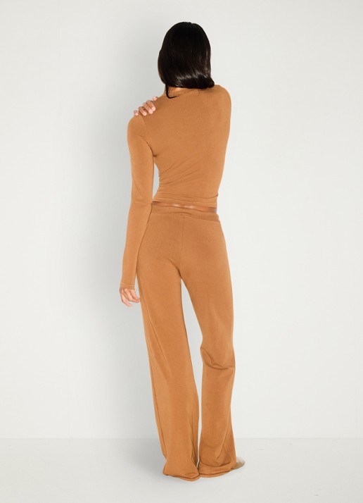 SKIMS Cotton Jersey straight fit loungebroek  - achterkant 3 chai