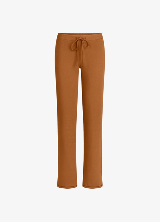 SKIMS Cotton Jersey straight fit loungebroek  - voorkant chai