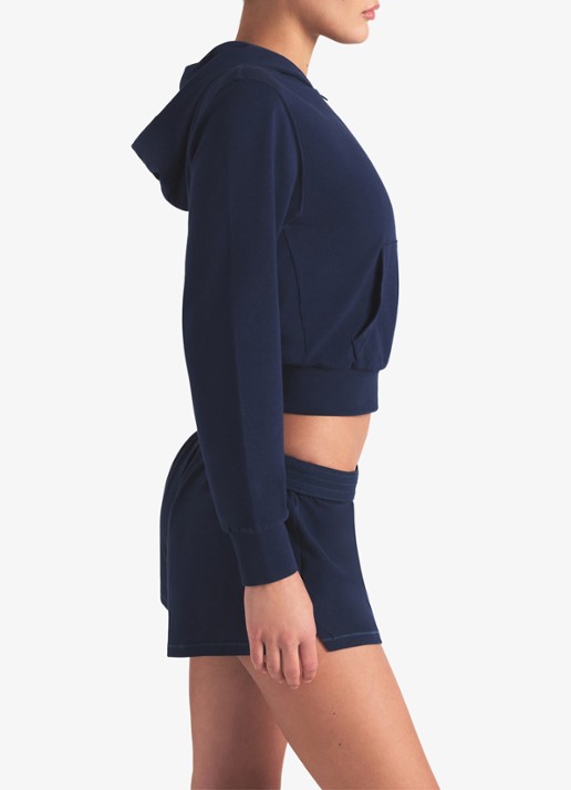 SKIMS Cotton Jersey sweatvest met zakken  - detail 4 donkerblauw