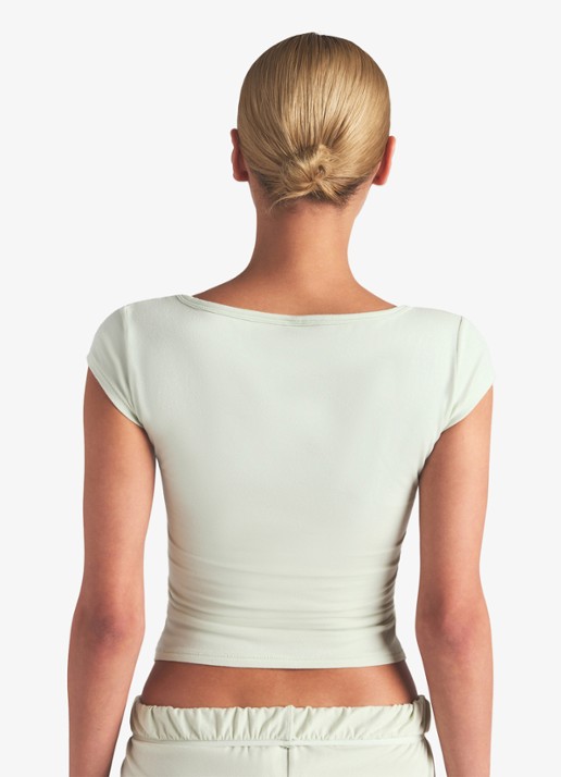 SKIMS Cotton Jersey t-shirt met rechthoekige hals - achterkant mint