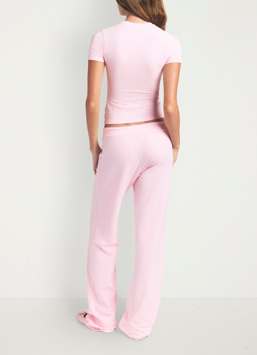 SKIMS Cotton Jersey T-shirt met ronde hals - achterkant roze