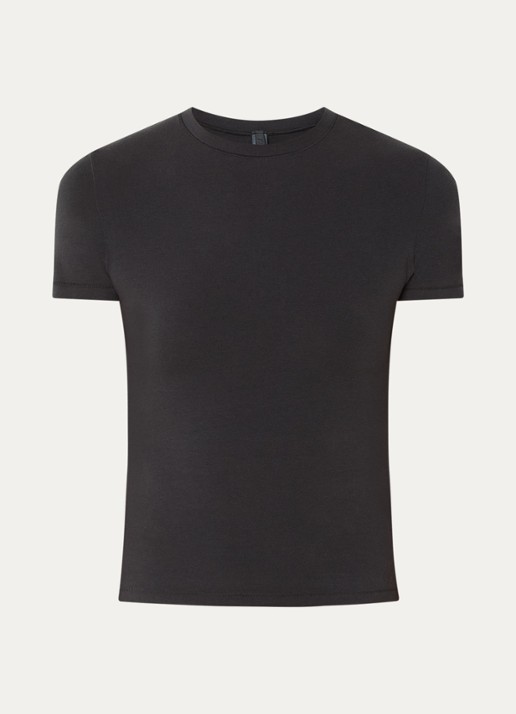 SKIMS Cotton Jersey T-shirt van jersey in 2-pack - voorkant 3 zwart