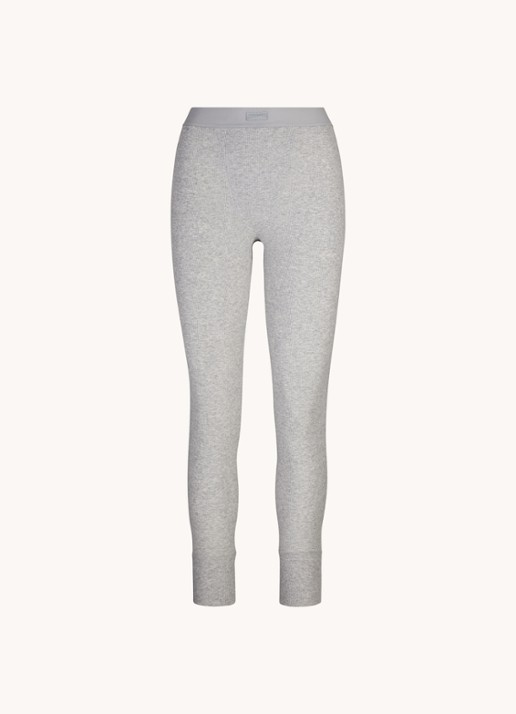 SKIMS Cotton Rib high waist loungebroek met ribstructuur - voorkant 2 grijsmele