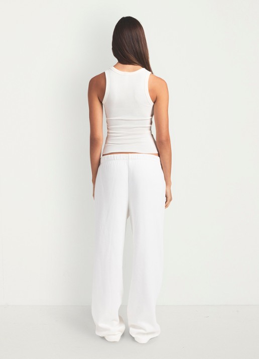 SKIMS Cotton Rib tanktop met ronde hals - achterkant 5 marble