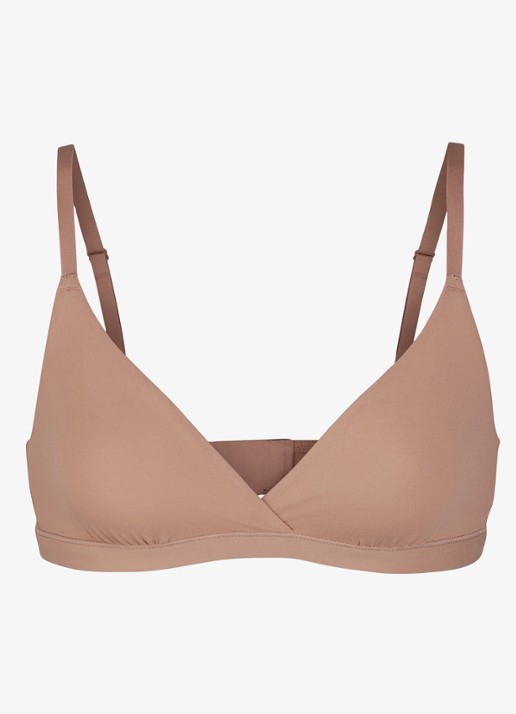 SKIMS Fits Everybody Crossover bralette zonder vulling - voorkant 2 beige