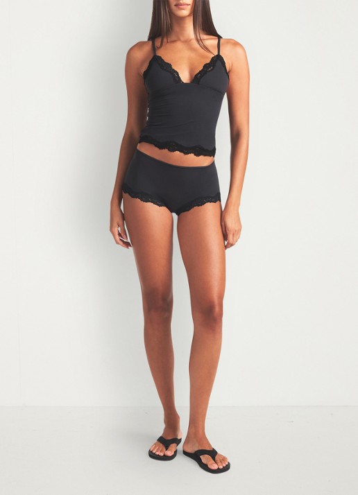 SKIMS Fits everybody Lace set met kant - voorkant 3 zwart