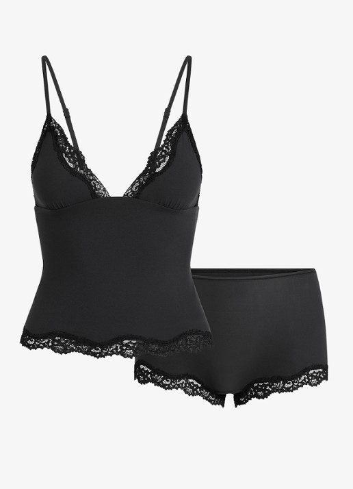 SKIMS Fits everybody Lace set met kant - voorkant 4 zwart