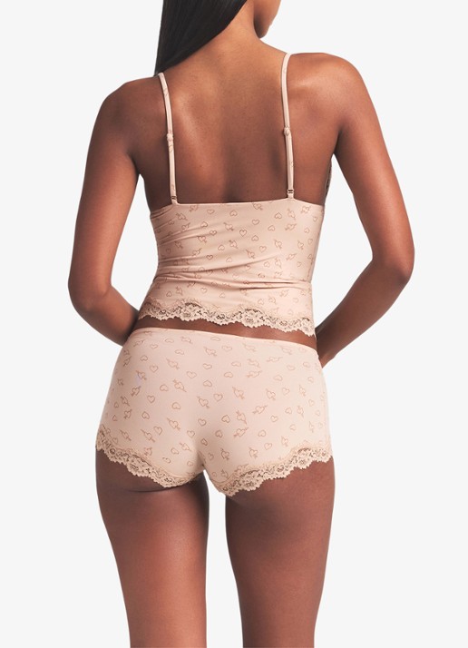 SKIMS Fits Everybody Lace shorty met details van kant  - achterkant mica sketched hearts
