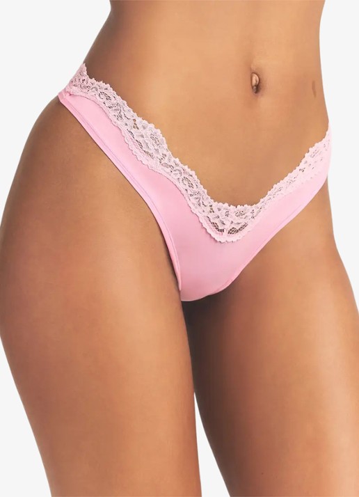 SKIMS Fits Everybody string met details van kant  - detail 6 roze