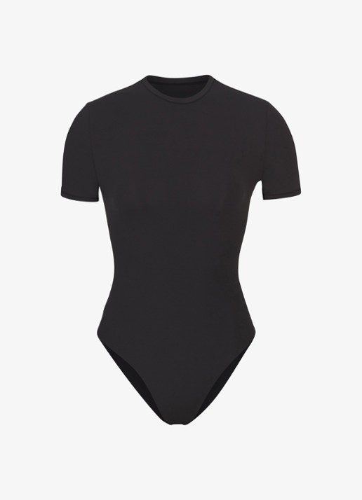 SKIMS Fits Everybody T-shirt body met ronde hals  - voorkant zwart