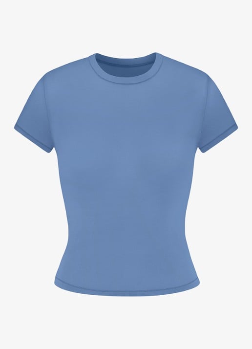 SKIMS Fits Everybody T-shirt met ronde hals - voorkant 2 arctic
