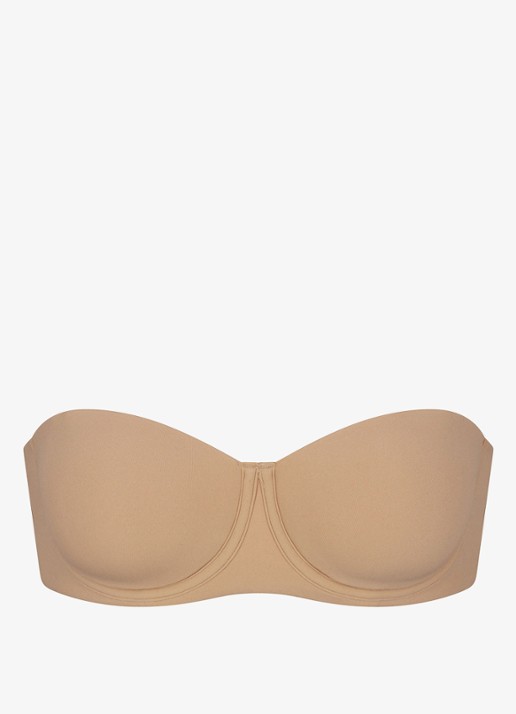 SKIMS Fits Everybody voorgevormde strapless bh met afneembare bandjes - voorkant 2 beige
