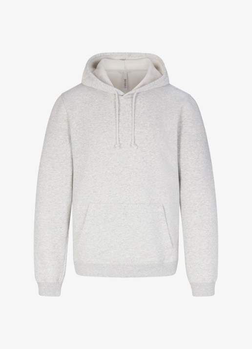 SKIMS Fleece Lounge hoodie met kangoeroezak  - voorkant 4 lichtgrijs
