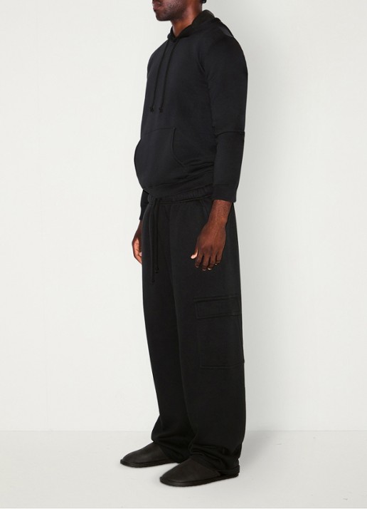 SKIMS Fleece Lounge hoodie met kangoeroezak  - detail 5 zwart