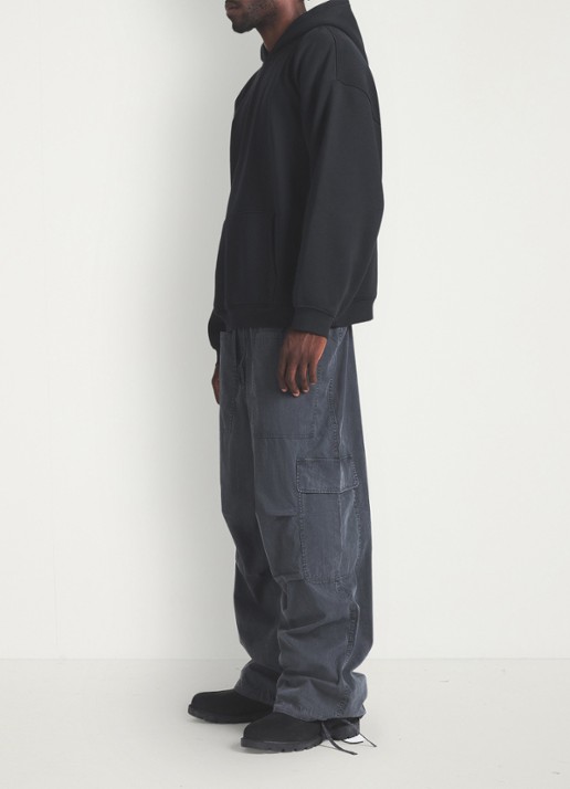 SKIMS Fleece Lounge hoodie met kangoeroezak - detail 5 washed onyx