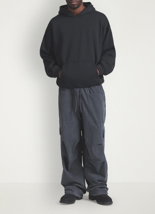 SKIMS Fleece Lounge hoodie met kangoeroezak - voorkant 2 washed onyx