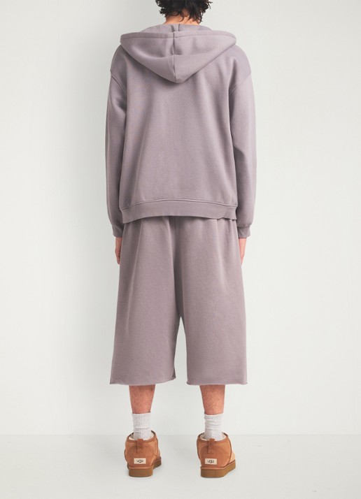 SKIMS Fleece Lounge hoodie met steekzakken - achterkant shadow