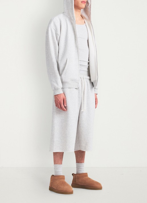 SKIMS Fleece Lounge joggingsbroek met steekzakken  - detail 3 light heather grey
