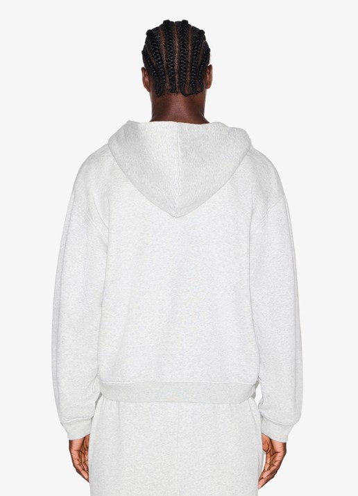 SKIMS Fleece Lounge vest met capuchon - achterkant light heather grey
