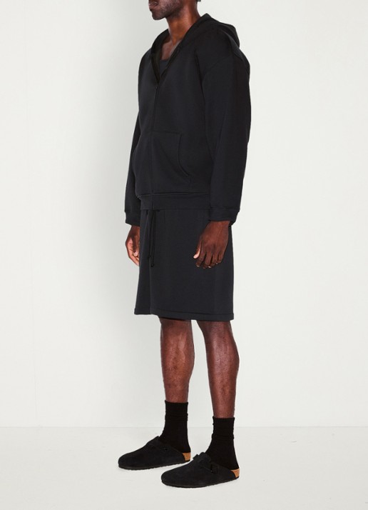 SKIMS Fleece Lounge vest met capuchon - voorkant 2 washed onyx