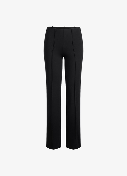 SKIMS High waist slim fit pantalon met stretch - voorkant 4 zwart