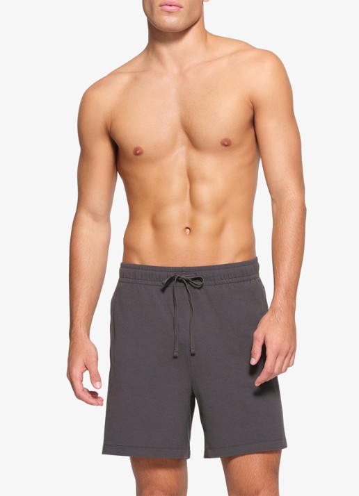 SKIMS Jersey Lounge straight fit korte jogginsbroek  - voorkant 2 antraciet