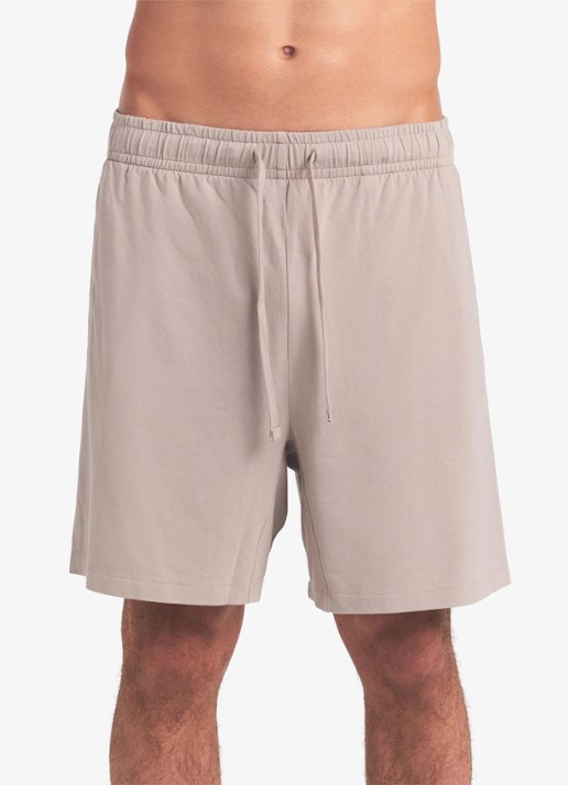 SKIMS Jersey Lounge straight fit korte jogginsbroek  - detail 4 beige