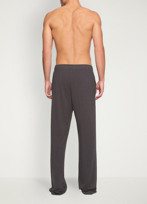 SKIMS Jersey Lounge straight fit loungebroek met steekzakken - achterkant donkergrijs