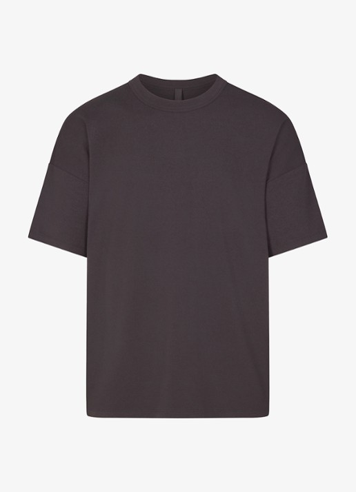 SKIMS Jersey Lounge T-shirt met ronde hals - voorkant 2 donkerbruin