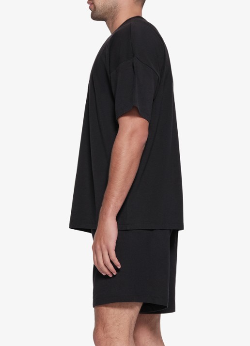 SKIMS Jersey Lounge T-shirt met ronde hals - detail 4 zwart