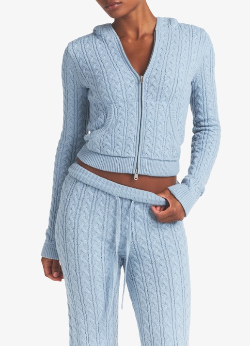SKIMS Kabelgebreid vest met capuchon