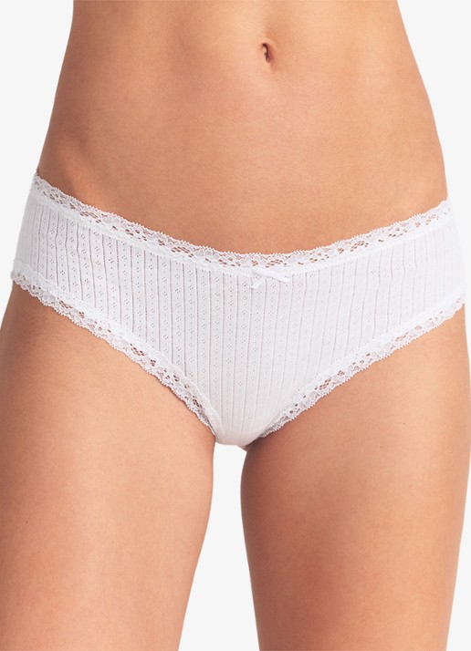 SKIMS Lightweight Cotton Pointelle slip met kant - detail 2 snow