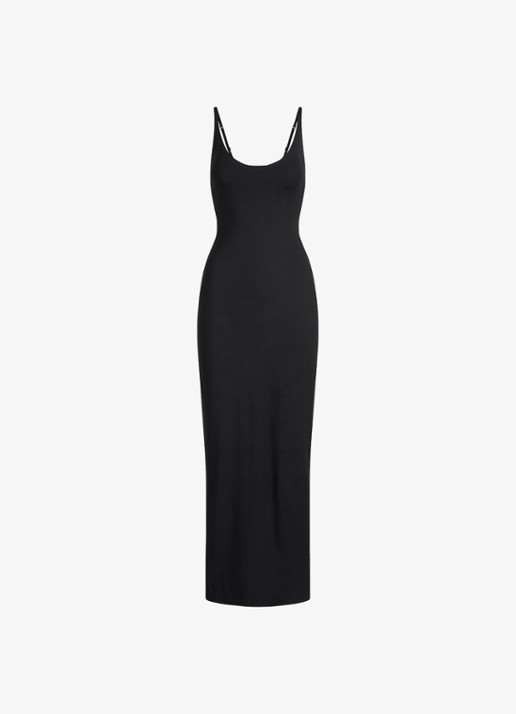 SKIMS Maxi jurk met rechthoekige hals - voorkant 5 donkerblauw