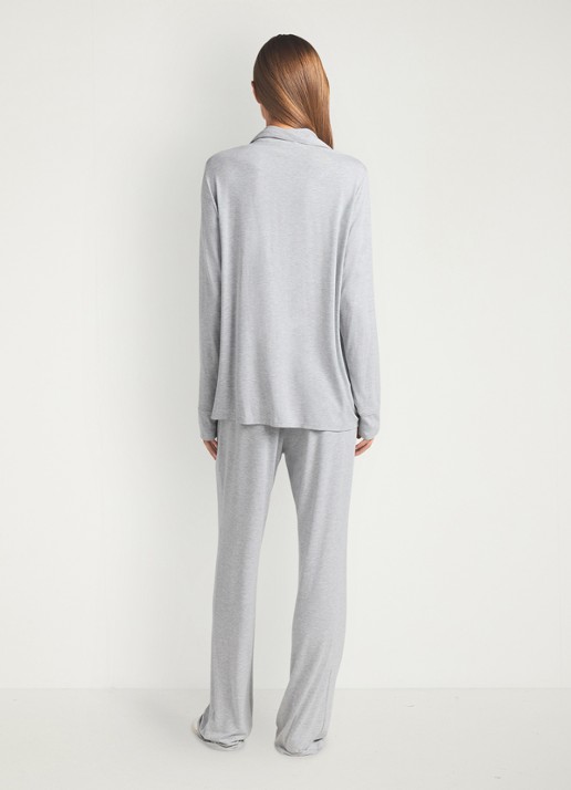 SKIMS Pyjamaset met logo - achterkant 3 lichtgrijs