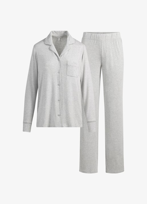 SKIMS Pyjamaset met logo - voorkant 4 lichtgrijs