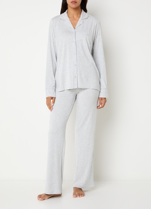 SKIMS Pyjamaset met logo - detail 3 lichtgrijs