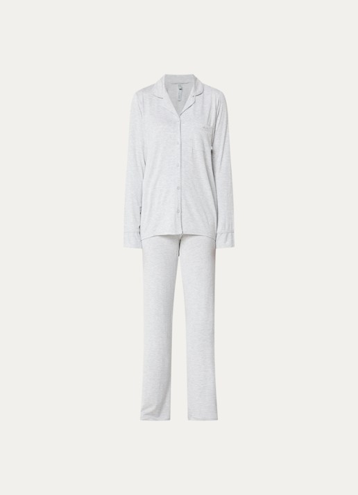 SKIMS Pyjamaset met logo - voorkant 6 lichtgrijs