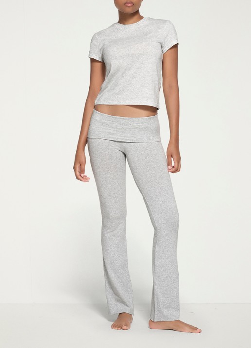 SKIMS Relaxed Tees T-shirt met ronde hals - detail lichtgrijs