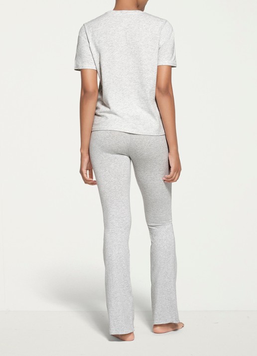 SKIMS Relaxed Tees T-shirt met ronde hals - achterkant lichtgrijs