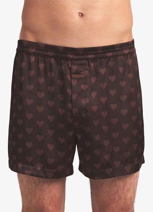 SKIMS Sateen Sleep boxershorts met print - detail 2 cocoa heart halfdrop