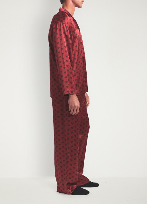 SKIMS Sateen Sleep pyjamaset met print - detail 3 red heart