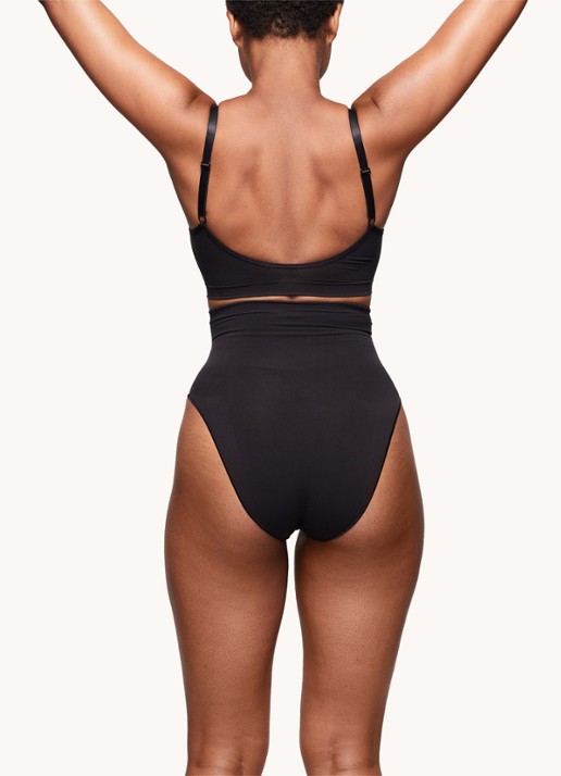 SKIMS Seamless Sculpt bralette met plooidetail - achterkant 4 zwart
