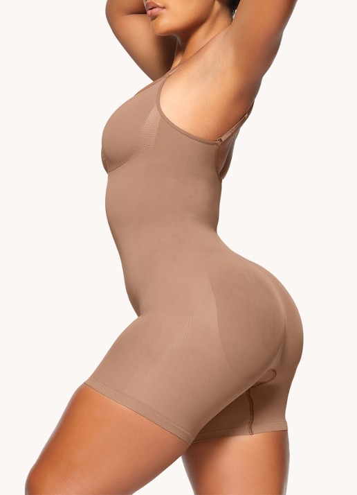 SKIMS Seamless Sculpt corrigerende body met plooidetail - detail 2 lichtbruin