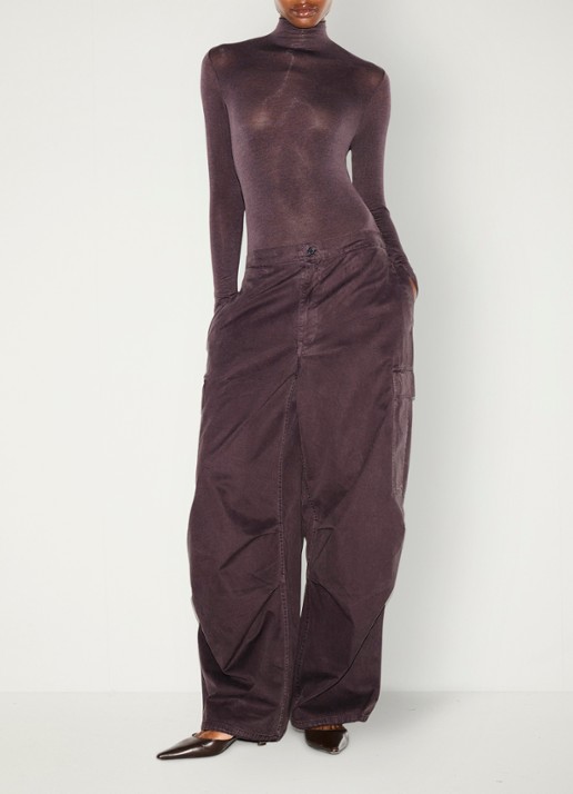 SKIMS Sheer Modal semi-transparante body in kasjmierblend met col  - voorkant 2 phoenix