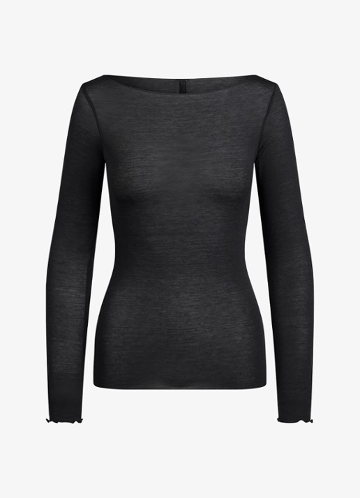 SKIMS Sheer Modal semi-transparante longsleeve in kasjmierblend