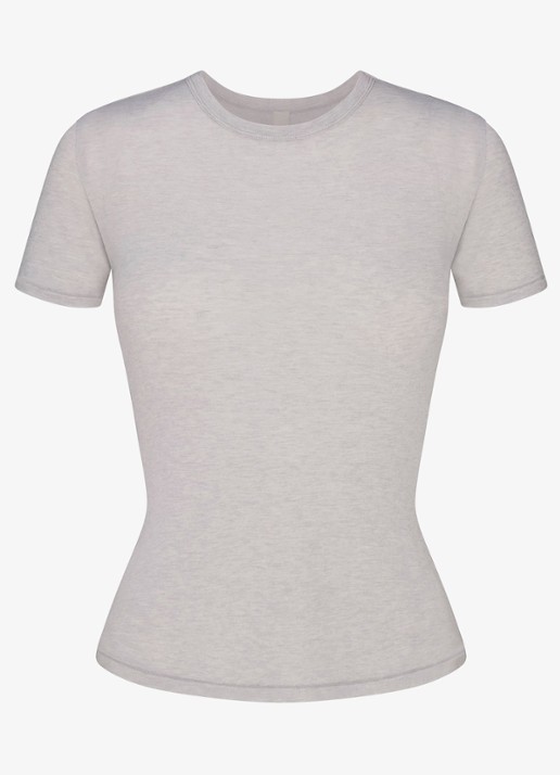 SKIMS Sheer Modal T-shirt in kasjmierblend  - voorkant 2 heather grey